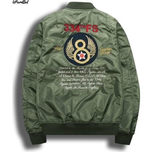 2021 Autumn Winter New Men US Military Bomber Jackets INS Hot Embroidery Outdoor Coats Casual Male Baseball Plush Sportswear