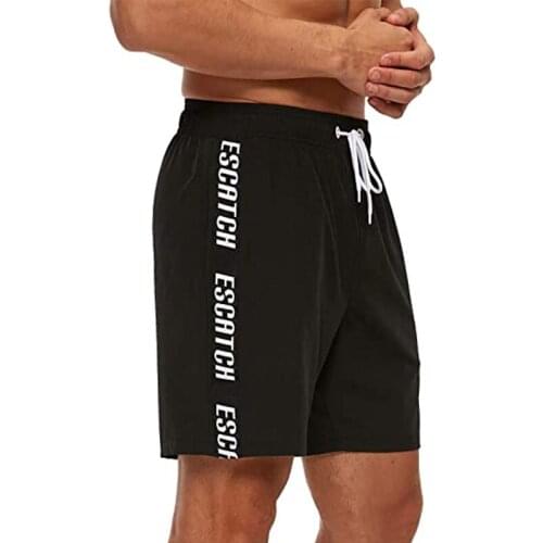 Polyester Mens Swim Trunks Quick Dry Beach Shorts with Zipper Pockets and Mesh Lining 1PCS