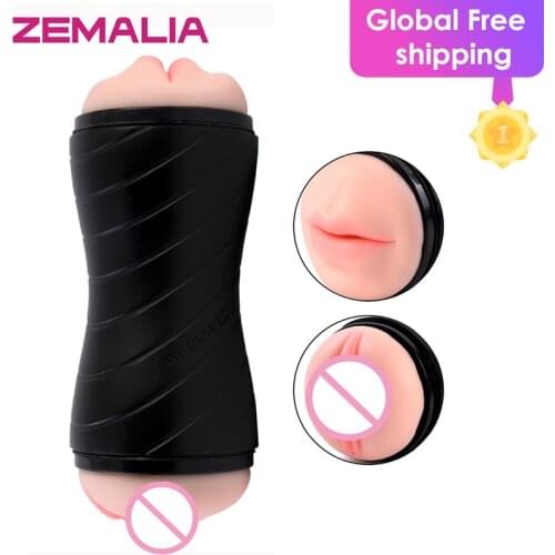 ZEMALIA Gina Male Masturbator Cup Realistic Mouth Oral Sex Toys Vagina Anal Pussy Teeth Tongue Masturbation Sex toys for Men