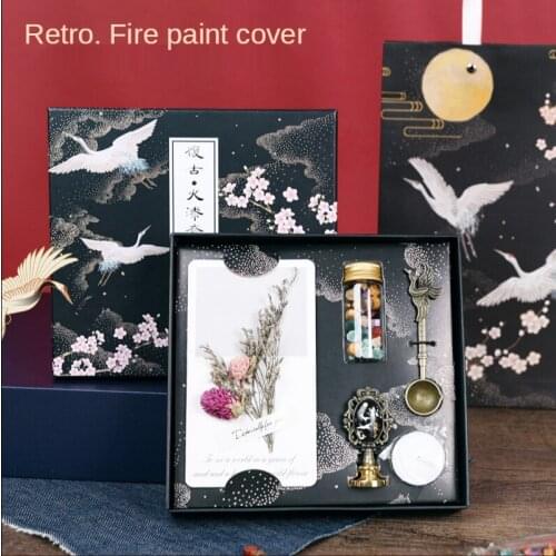 DIY Vintage Wax Seal Kit Sealing Wax Gift Box Invitation Envelope Decoration Stamp Wax Set Birthday Wedding Christmas Present