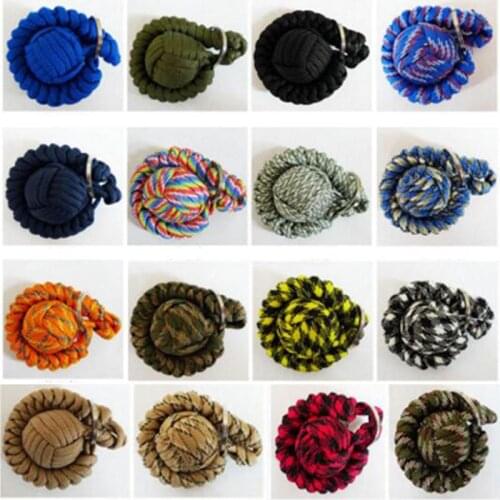 Outdoor Security Protection Black Monkey Fist Steel Ball For Girl Bearing Self Defense Lanyard Survival Key Chain Broken Windows