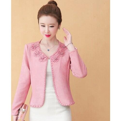 Office Ladies Beading Solid Women Blazer Elegant Autumn Jacket Elegant Vintage Formal Party Female Suits Streetwear Outerwear