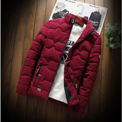 Autumn Winter New Jacket Fashion Trend Casual Thickened Warm Cotton-padded Clothes Slim Baseball Coats Size Down Warm Jacket