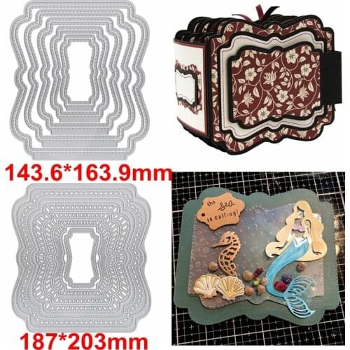 Varisized Lacework/Dots Border DIY Card Frame Metal Cutting Dies Stencils 2 Frames Die Cut For Card Making New2019 Crafts Cards