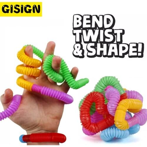 Tubes Sensory Fidget Toys Early Development Stress Relieve Simple Dimple Plastic Bellows Autism Children Squeeze Kids Toys