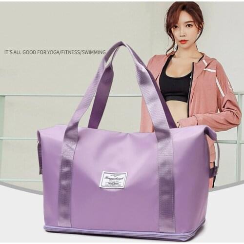 Outdoor Waterproof Nylon Sports Gym Bags Women Shoes Compartment Sport Bags Men Training Fitness Bag 2021 Yoga Running Handbag