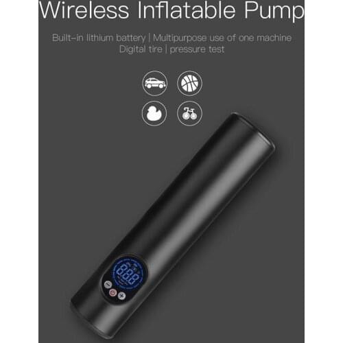 Vehemo 12V Air Pump Portable Compressor Stop When Full LED Light for Automotive Tire Inflator Smart Tyre