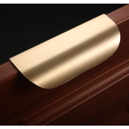 1Pcs Solid Brass Cabinet Knob Leaf Cabinet Pulls Furniture Handles golden Drawer Door Handles Furniture Handles 96mm