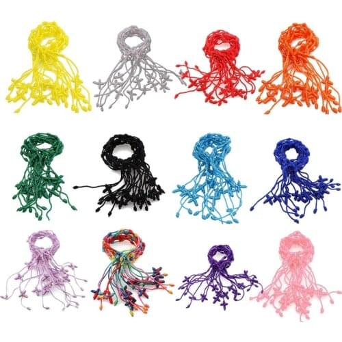 12Pcs Adjustable Kabbalah 7 Knot String Cross Bracelet Good Luck Tibet Bracelet R2LE