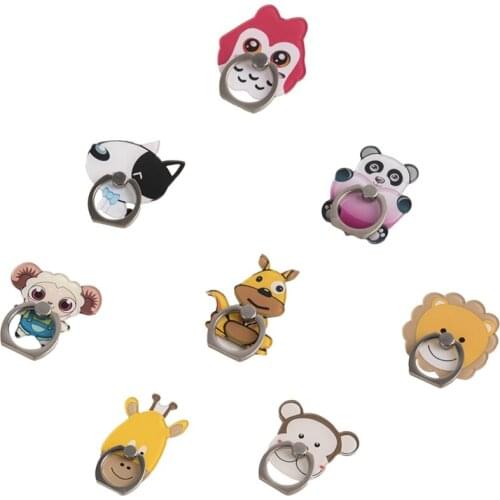 360 Degree Cartoon Animal Finger Ring Smartphone Stand Holder Mobile Phone Holder For iPhone For Huawei All Phone