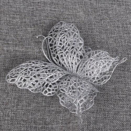 5 Pcs Fashion Christmas Butterfly Pattern Christmas Decorations Christmas Tree Ornaments Wedding Party Decorations