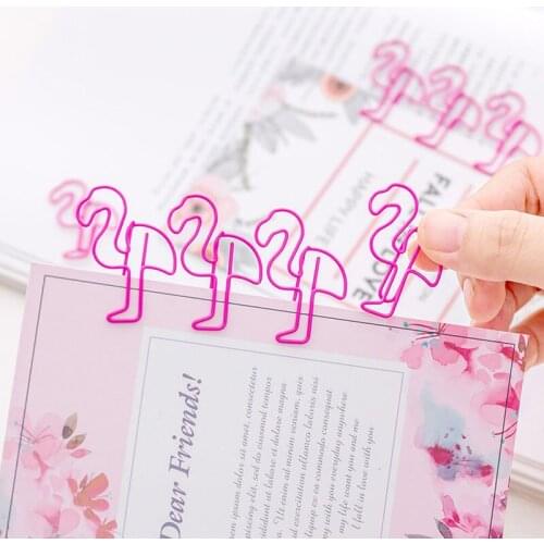 6/12/18/24Pcs/lot Kawaii Pink Animal Shape Metal Bookmark Clip Memo Clip Paper Clip Bookmark DIY Novelty Office Learn Stationery