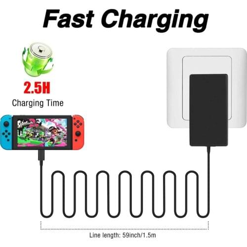 2020 EU&US Plug AC Adapter Charger For Nintend Switch NS Game Console Wall Travel Home Charge 5V 2.6A Charging USB Type C Power