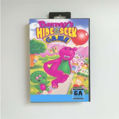 Barneys Hide & Seek Game - USA Cover With Retail Box 16 Bit MD Game Card for Sega Megadrive Genesis Video Game Console