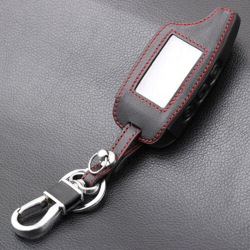 DXL3000 Genuine Leather Case Keychain for TAMARACK PANDORA LCD D073 DXL 3100/3170/3300 i-mod Alarm System Remote Control Cover