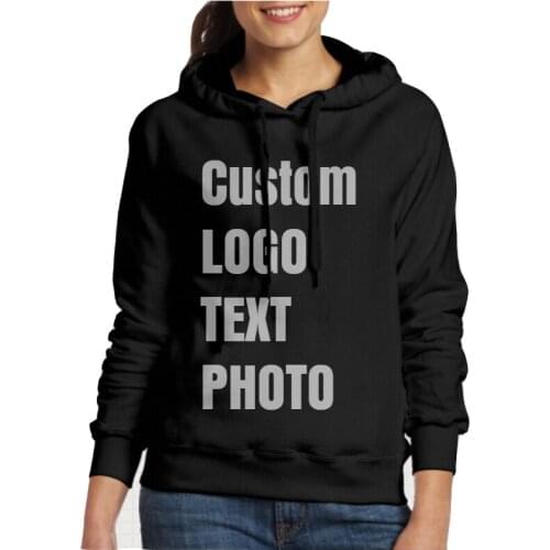 Custom Personalised Women Hooded Sweatshirt Print LOGO/TEXT/PHOTO S-2XL