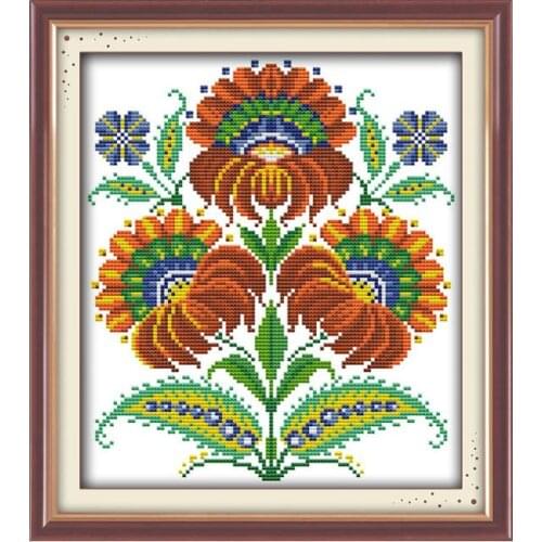 Fancied flowers cross stitch kit flowers 14ct 11ct count printed canvas stitching embroidery DIY handmade needlework plus