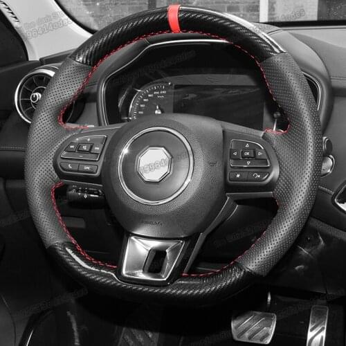 Lsrtw2017 Fiber Leather Car Steering Wheel Cover Pad for Mg Hs 2018 2019 2020 2021 Accessories Auto Styling Decoration