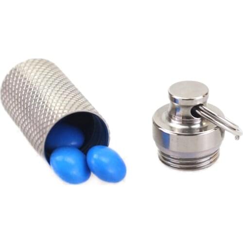 Mini Portable Outdoor Camping Titanium Pill Medicine Box Case Container Emergency Waterproof Travel Pill Bottle