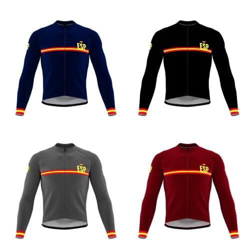 Spain spring and autumn mens long-sleeved cycling jersey, breathable anti-ultraviolet cycling jersey