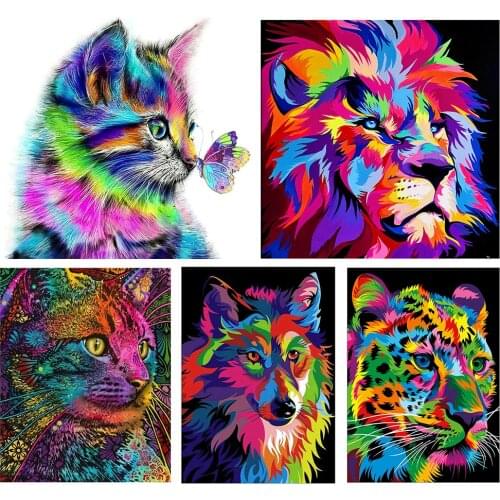 Colorful animal pattern print cross stitch kit abstract art animal painting 11CT embroidery kit DIY needlework embroidery