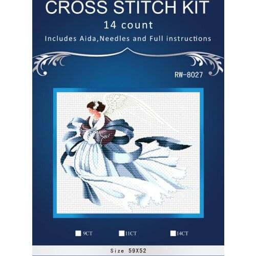 WUXIYIBO Angel 314CT Top Quality Lovely Popular Counted Cross Stitch Kit, embroidery Cross stitch kit Similar DMC threads