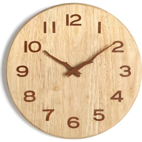 Watch Wall Clock Modern Design Kitchen Vintage Wood Modern Muted Clocks Frame Home Watch Wall Klok Best Selling 2018 Products 56