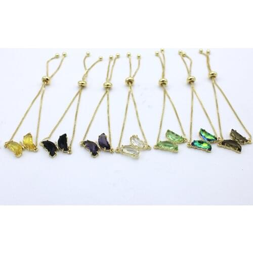 2021 new Crystal Butterfly Bracelet copper gold color Pendant Bracelet womens jewelry sweet jewelry gifts