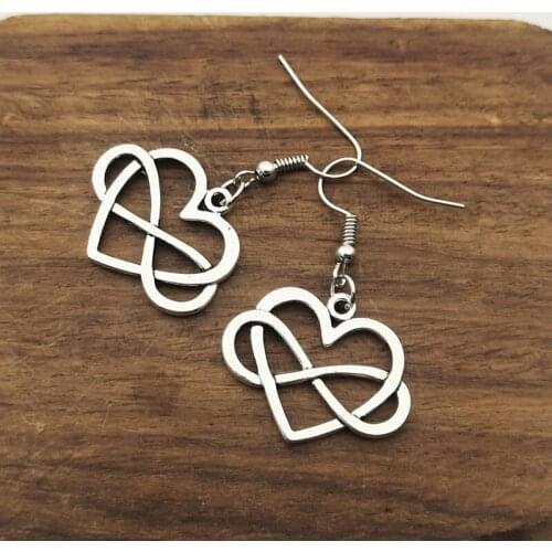 New Fashion Handmade earring 1 pair heart infinity love forever Pendants earring DIY Earrings For Women Party