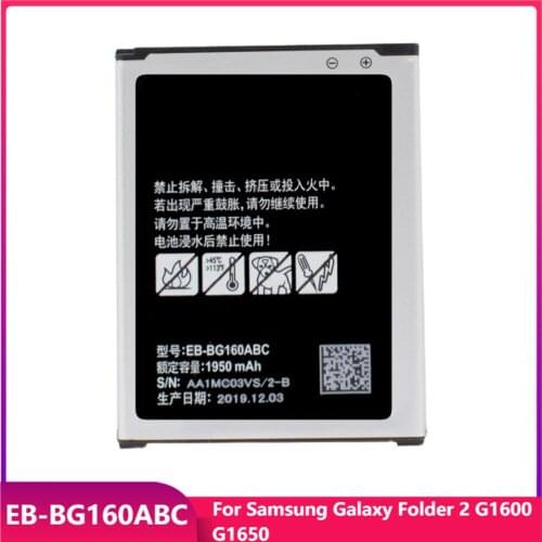 Original Phone Battery EB-BG160ABC For Samsung Galaxy Folder 2 G1600 G1650 Replacement Rechargable Batteries 1950mAh