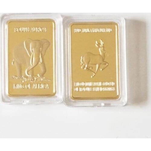 Gold Plated African Endangered Wildlife Elephant Commemorative Coin Challenge Coins Collectibles For Business Gifts