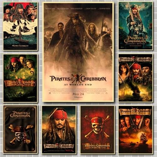 Pirates of the Caribbean On Stranger Tides Movie Poster Wall Stickers For Home Room Bar Decor Art