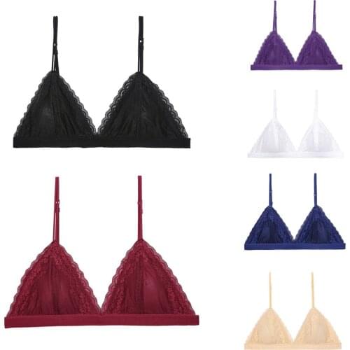 Amazing Sexy French Style Bralette Seamless Deep V Lace Bra Black Wireless Thin Underwear Lingerie Soft Push Up Bras For Women