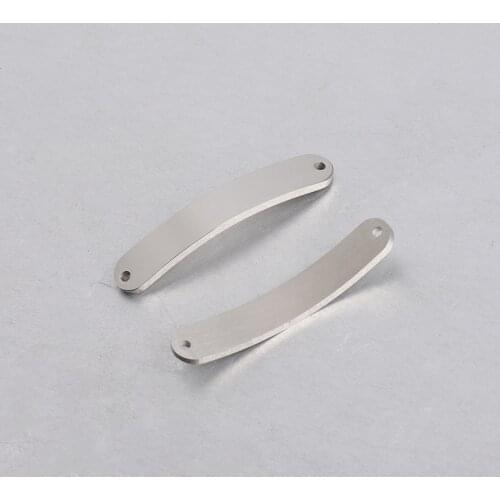 100% Stainless Steel Blank Plates For Engraving 2 Hole Metal Plate Charm Connector For Bracelet Mirror Polished Wholesale 20pcs