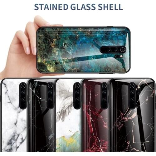 For Xiaomi Redmi Note 8 Pro Case Luxury Marble Tempered Glass Silicone Frame Back Cover For Redmi note 8T 8A Phone Cases shell