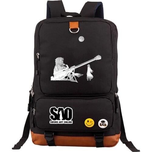 Anime Sao Sword Art Online Kirigaya Kazuto Kirito Backpack Messenger Book Bag Mochila Laptop Student Travel Bag Teens Laptop Bag