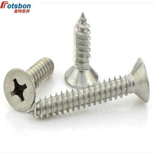 M5/M5.5 Cross Recessed Flat Head Screw Countersunk Self-tapping Screws Stainless Steel Vis Inoxydable Parafuso Inox Viti DIN7982