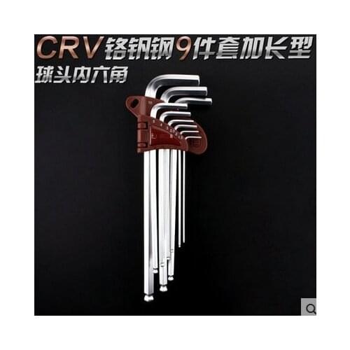 9pcs inner six angle hex key wrench spanner auto truck repairing hand tool