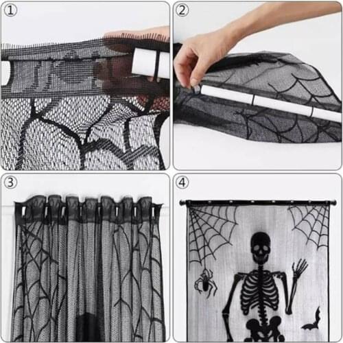 102x210cm Halloween Spider Bat Pattern Tablecloth Fireplace Cloth Scarf Lamp Cover Cloth Door Curtain Festival Supplies