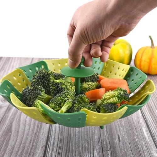 Folding Plastic Steamer Vegetable Kitchen Fruit Food Basket Mesh Steamer Rack Cookware Utensils for Kitchen Cooking Steam Tools