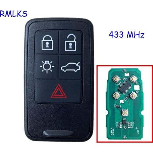 KR55WK49264 Smart Car Key for Volvo XC60 S60 S60L V40 V60 S80 XC70 KYDZ 5 Buttons 433Mhz FSK ID46/7953 Chip
