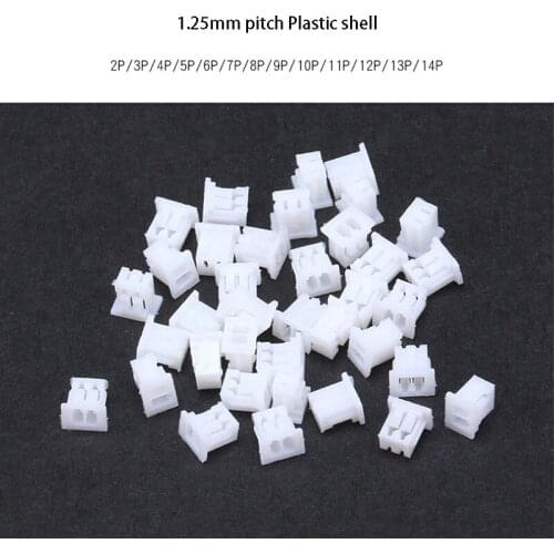 200pcs 1.25mm connector plastic shell plug reed combination 2/3/4/5/6/7/8/9/10/12/13/14P connector