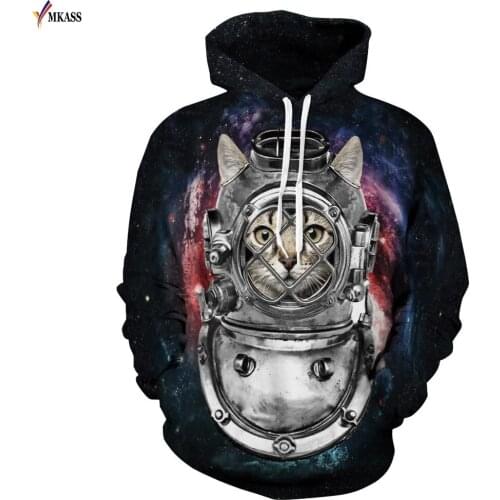 New Brand Arrival Men/Women Sweatshirts 3d Print Robot Cat Space Hooded Casual Europe America Fashion Tracksuits Hoody