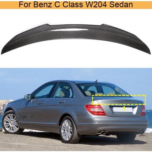 Car Rear Trunk Boot Lip Wing Spoiler For Mercedes-Benz C Class W204 Sedan 4 Door 2007-2014 Rear Trunk Spoiler Wing Carbon Fiber