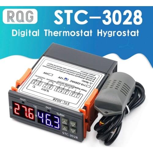 STC-3008 Digital Thermostat STC-3028 Temperature Humidity Controller Thermostat Humidistat Thermometer Hygrometer Control Switch