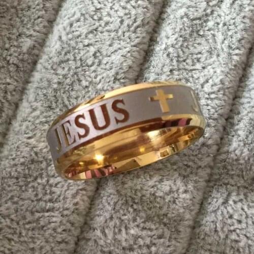 High Quality Plated 316L Stainless Steel Finger Ring For man Woman Jesus Cross Rings Fashion Religious Jewelry