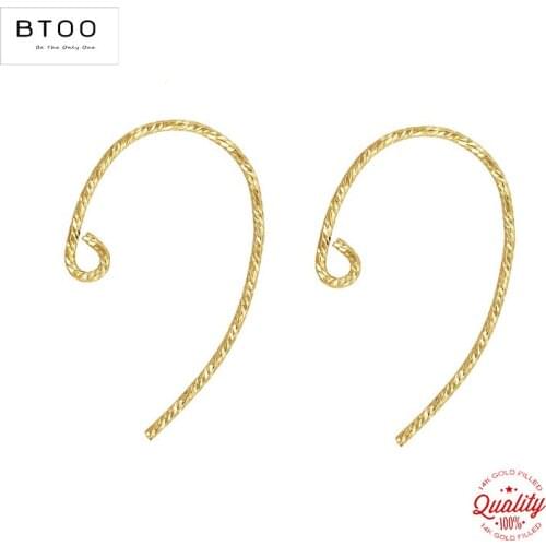 14K Gold Filled Sparkle Bass Clef Ear Wire .028" (0.71mm) Gold Ear Wire for Jewelry Making Handmde DIY Earrings Clasp Accessorie