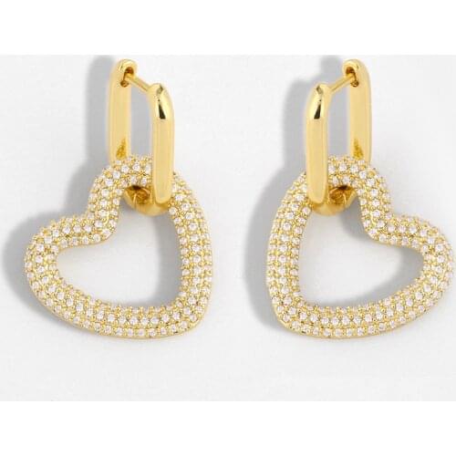 SIPENGJEL 1 Pair Fashion Punk Heart Rectangle Hoop Earrings Hip Hop Geometric Oval Hoop Earrings For Women Jewelry 2021 Trend