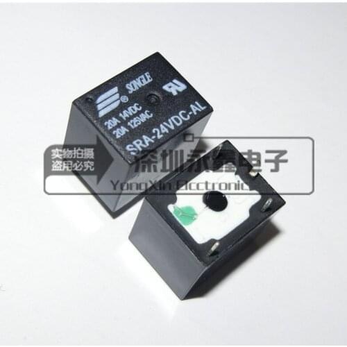 10pcs SRA-24VDC-AL 24VDC 20A 125VAC 4PIN T74-24V Power relays Black Power relay SRA-24VDC-AL Black relay Free shipping