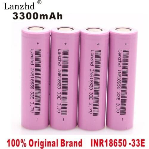 4PCS 2018 100% New Original brand 18650 3300mah Lithium 3.7V INR18650 33E Rechargeable Battery For Flashlight batteries